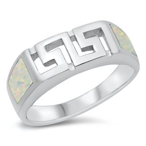 Silver Lab Opal Ring - Aztec