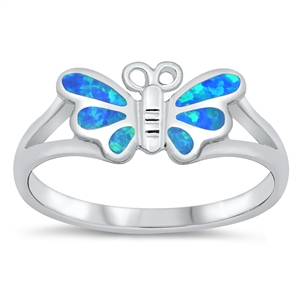 Silver Lab Opal Ring - Butterfly