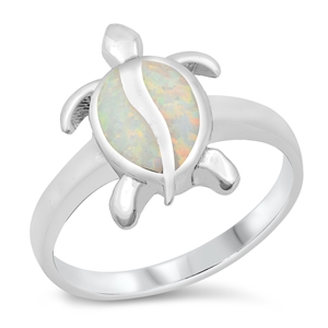 Silver Lab Opal Ring - Turtle