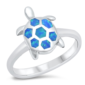 Silver Lab Opal Ring - Turtle