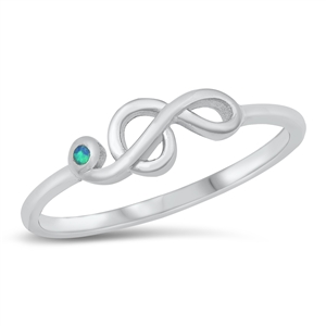 Silver Lab Opal Ring - Music Note