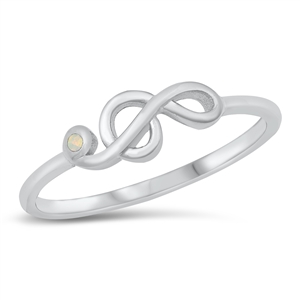 Silver CZ Ring - Music Note