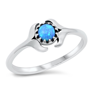 Silver Lab Opal Ring - Double Whale Tail