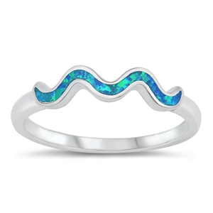 Silver Lab Opal Ring - Squiggle