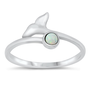 Silver Lab Opal Ring - Whale Tail