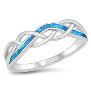 Silver Lab Opal Ring - Criss Cross