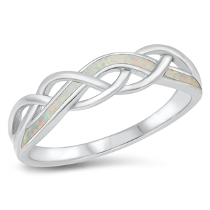 Silver Lab Opal Ring - Criss Cross