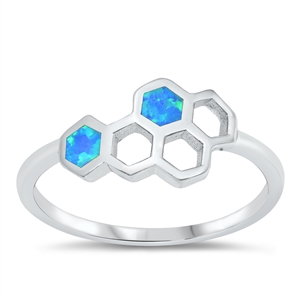 Silver Lab Opal Ring - Honeycomb