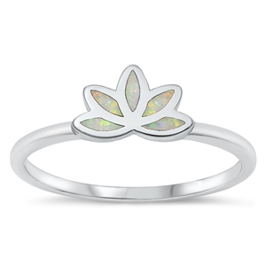 Silver Lab Opal Ring - Lotus