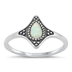 Silver Lab Opal Ring