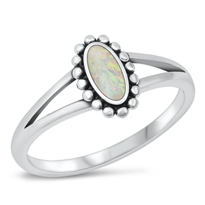 Silver Lab Opal Ring