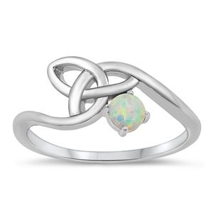 Silver Lab Opal Ring - Celtic