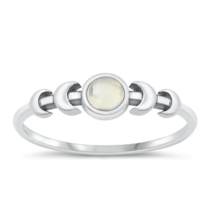 Silver Stone Ring - Moon Phases