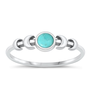 Silver Stone Ring - Moon Phases