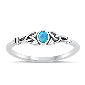 Silver Lab Opal Ring - Celtic