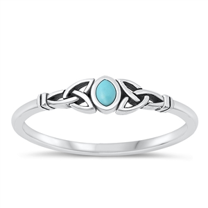 Silver Stone Ring - Celtic