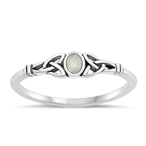 Silver Lab Opal Ring - Celtic