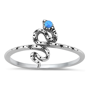 Silver Lab Opal Ring - Snake