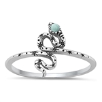 Silver Stone Ring - Snake