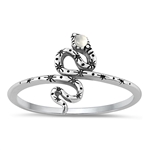 Silver Stone Ring - Snake