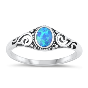 Silver Lab Opal Ring