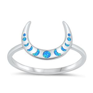 Silver Lab Opal Ring - Moon Phases