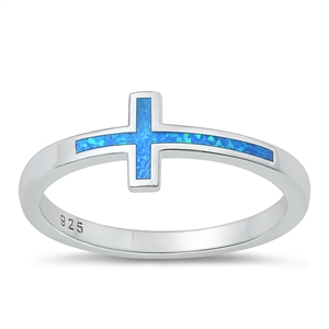 Silver Lab Opal Ring - Cross