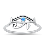 Silver Lab Opal Ring - Eye of Horus