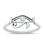 Silver Lab Opal Ring - Eye of Horus