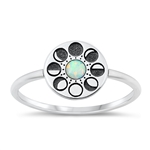 Silver Lab Opal Ring - Moon Phases