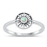 Silver Lab Opal Ring - Sun