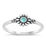 Silver Stone Ring - Flower