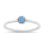 Silver Lab Opal Ring - Bali Style