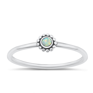 Silver Lab Opal Ring - Bali Style