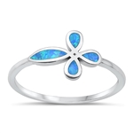 Silver Lab Opal Ring - Cross