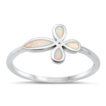 Silver Lab Opal Ring - Cross