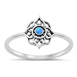 Silver Lab Opal Ring - Mandala