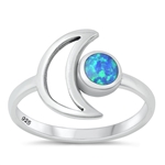 Silver Lab Opal Ring - Moon