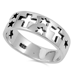 Silver Ring - Cross & Star