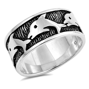 Silver Ring - Dolphin