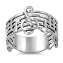 Silver Ring - Music Note