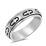 Silver Ring - Spinner Cross Ring