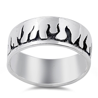 Silver Ring - Flame