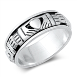 Silver Spinner Claddagh Ring