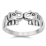 Silver Ring - Elephants