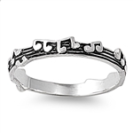 Silver Ring - Music Notes
