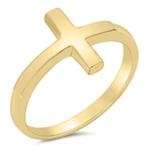 Silver Ring - Sideways Cross