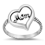 Silver Ring - Heart/Mom