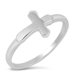 Silver Ring - Sideway Cross