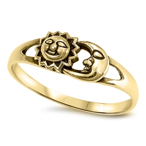 Silver Ring - Sun and Moon